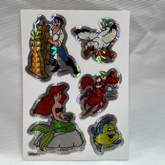1990 Kodak Disney Little Mermaid Vending Machine Sticker Card Ariel & Eric Rare - Picture 1 of 3